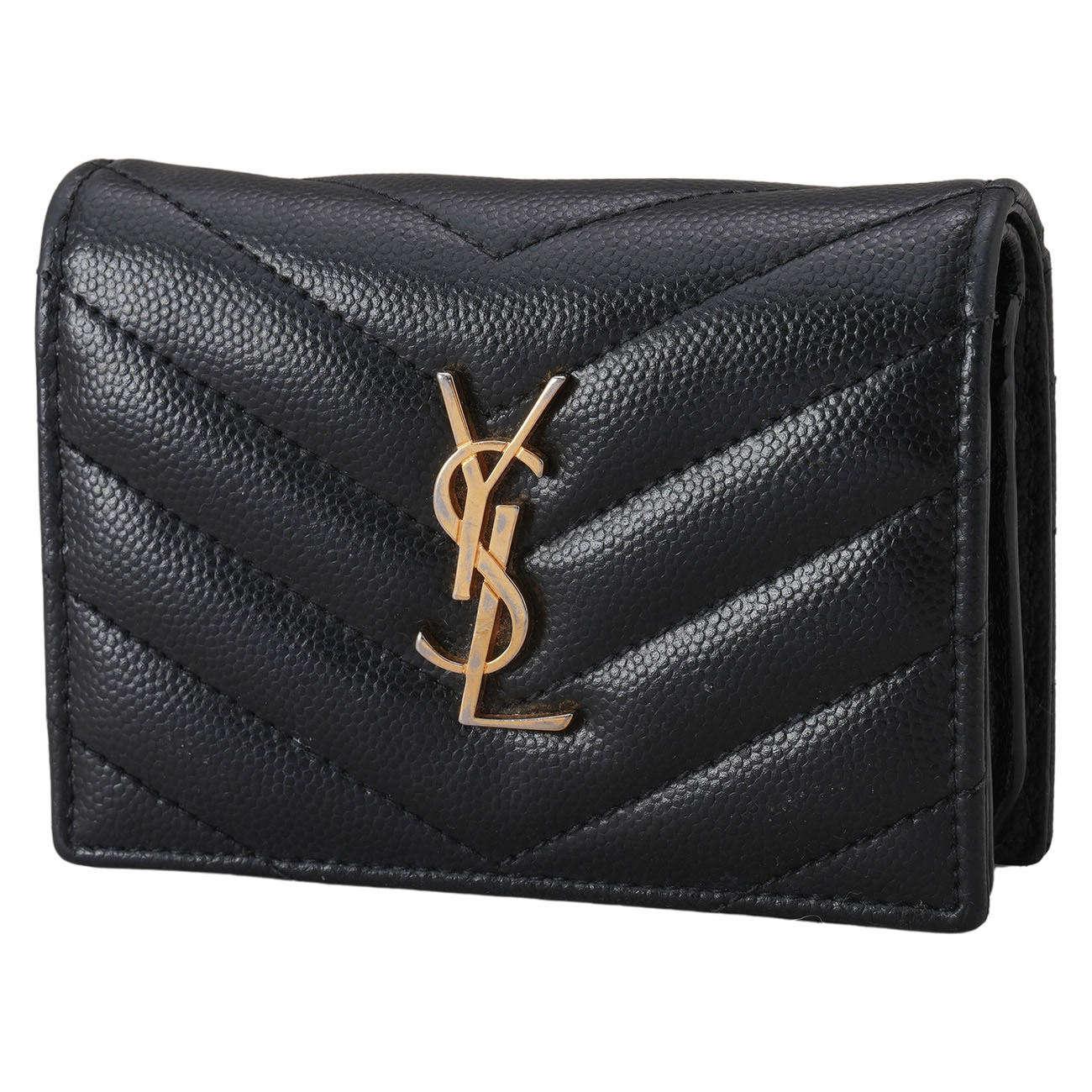 YVES SAINT LAURENT(USED)생로랑 모노그램 쉐브론 카드지갑